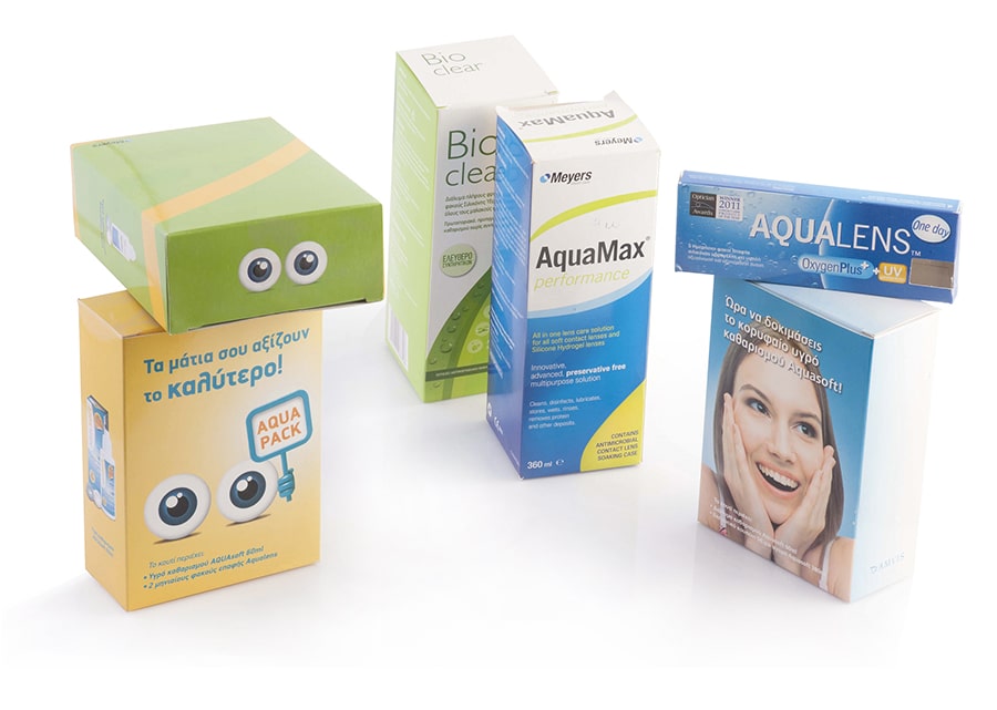 Κουτί φακοί επαφής οπτικά optical packaging box παραφαρμακευτικά